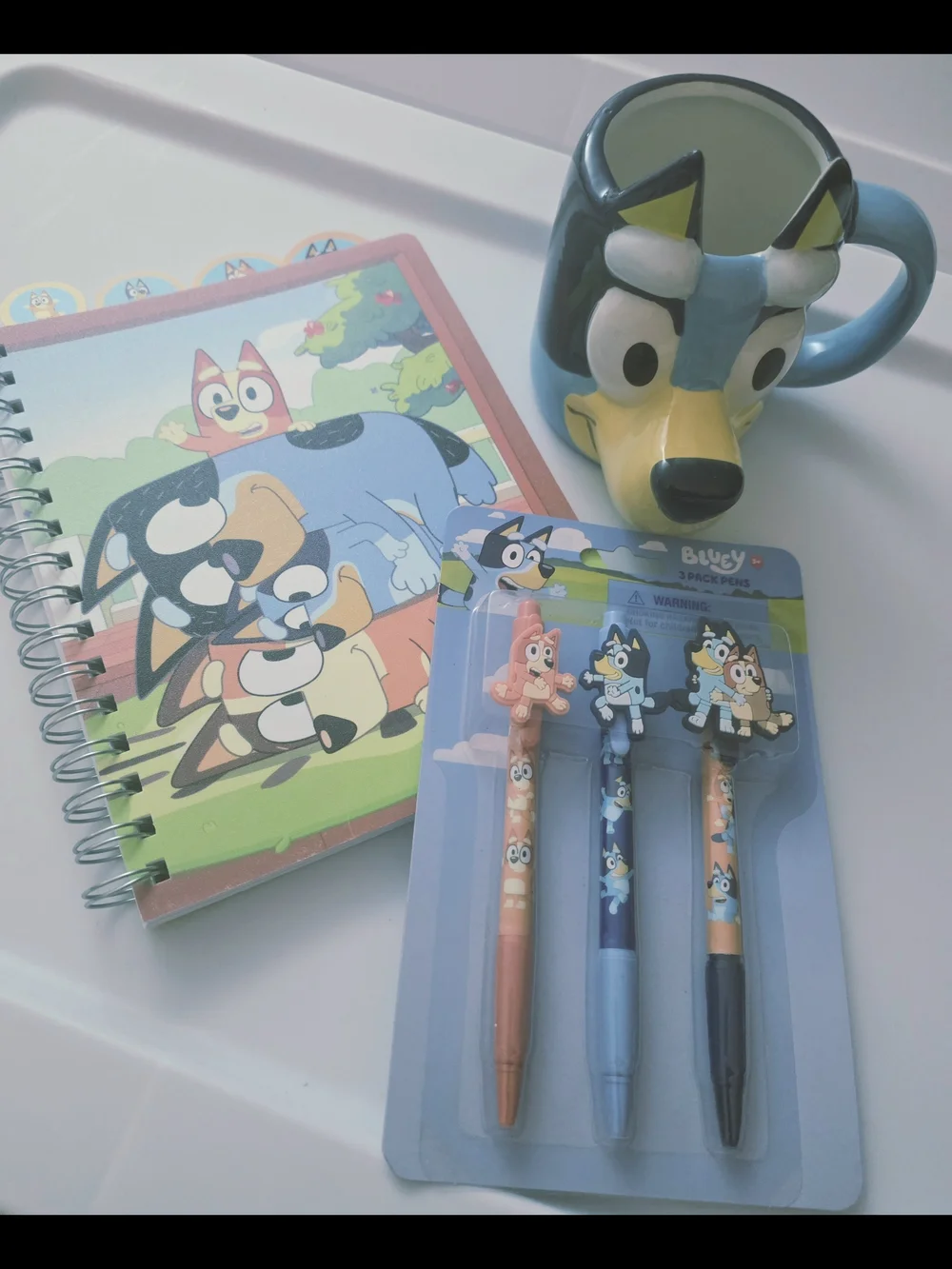 Bluey And Family Spiral Journal, Gel Pen, And Bluey Mug Gift Set- Colorful Cover